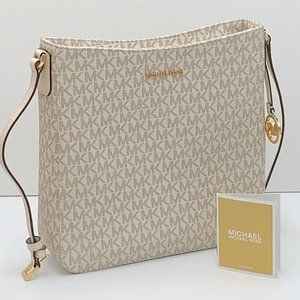 Michael Kors Jet Set Travel Large Messenger Crossbody Bag Light Cream Multi